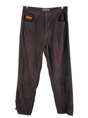 Empyre Men's Brown Corduroy Wide Leg Streetwear Skater Jeans Size 34